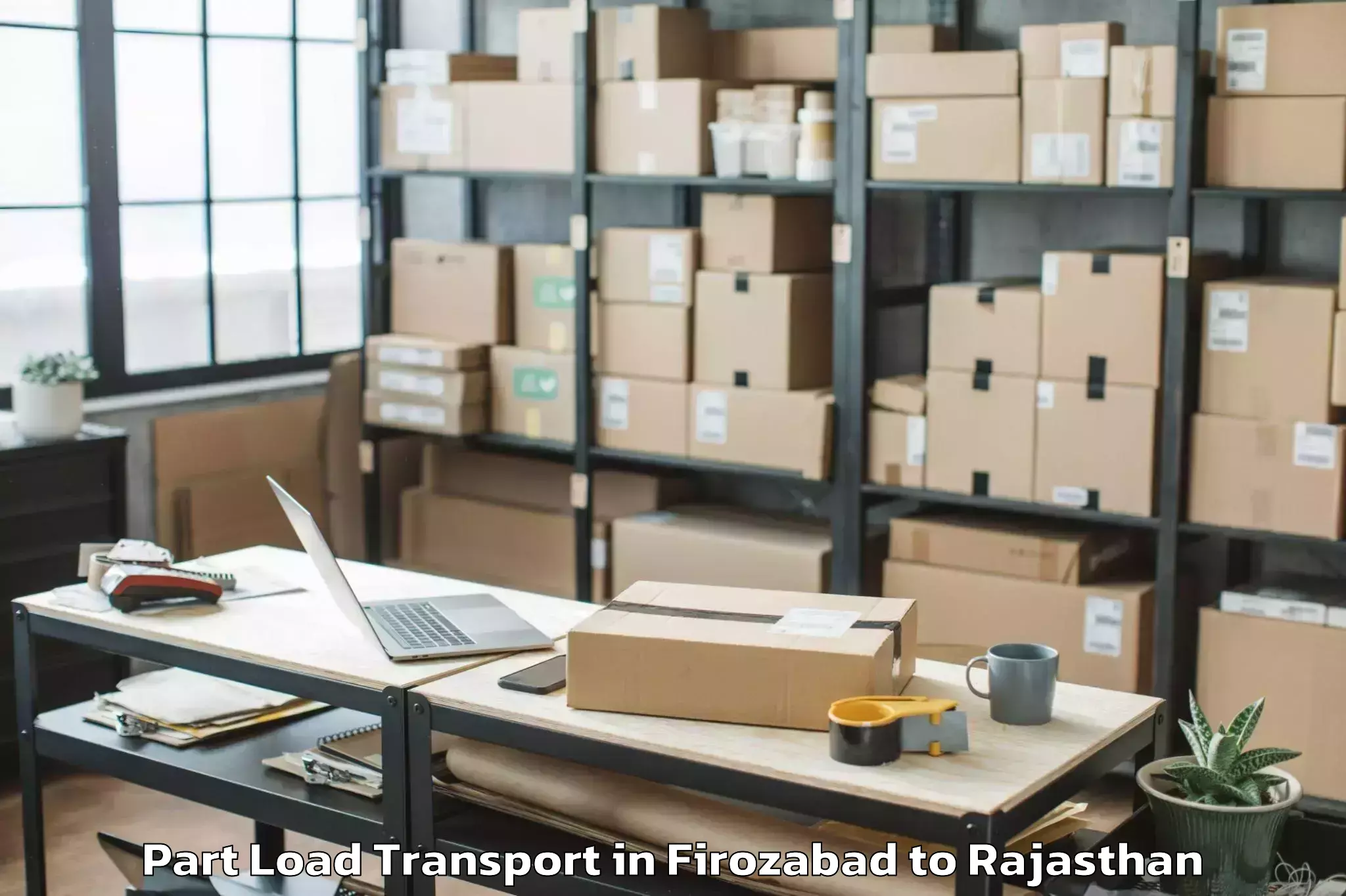 Book Firozabad to Banswara Part Load Transport Online